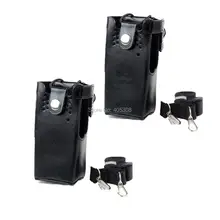 2X жесткий кожаный чехол радио держатель сумка для Motorola GP328/338/380 HT750 PRO