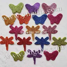 200 шт.(4 пакета(ов)/много, бабочки и стрекозы наклейки блеск пены, детский сад орнамент, пена, Скрапбукинг комплект, домашнего декора, 4 см