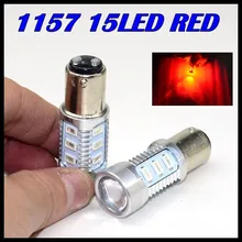 Автомобиль водить 1157 BAY15D 15LED 5730 5630 SMD высокой Мощность задние тормоза стоп лампы красный автомобиль источник света P21/ 5 Вт LED 12 В