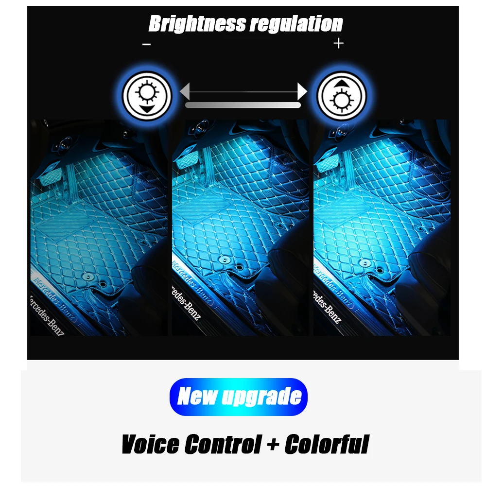 Автомобильные RGB светодиодный цветные декоративные атмосферные лампы красочные