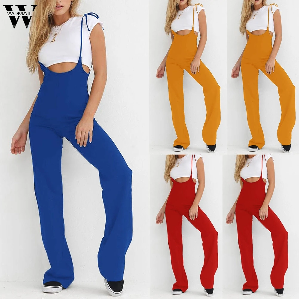 

Womail bodysuit Women Summer Holiday Backless Sleeveless Beach Jumpsuit bodysuit Solid Fashion 2019 dropship M1