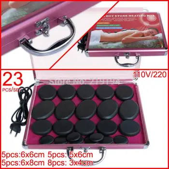 HOT! 23pcs/set power massage stone set hot stone with 220V heater box ysgyp-nls HOT! 23pcs/set power massage stone set hot stone with 220V heater box ysgyp-nls