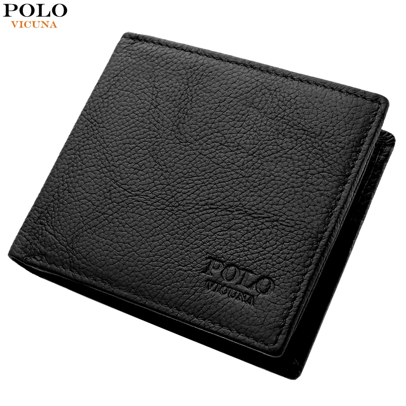 

VICUNA POLO RFID Blocking Genuine Leather Men Wallet Casual Men's Purse With Large Capacity Money Clip Male Short Fashion Wallet