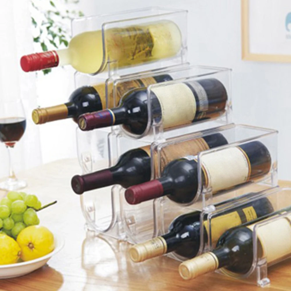 Plastic Wine Racks Free-Standing Bottle Storage Tools Vertical Stratification Storage Organizers