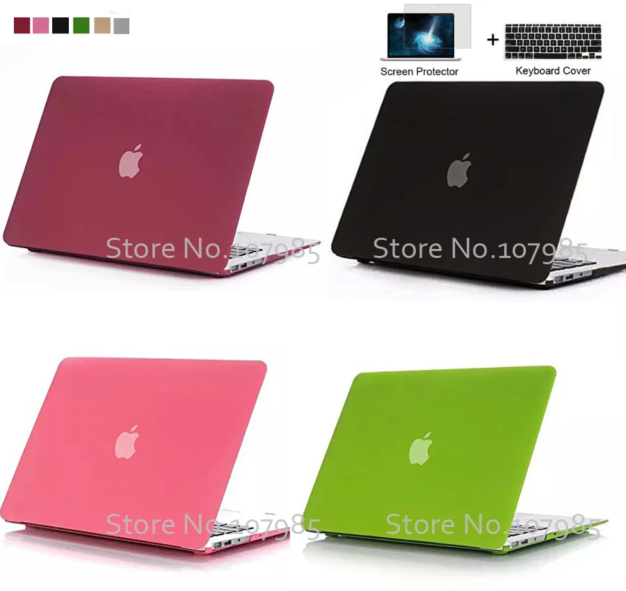 

3in1 Newest Matte Cover Hard Shell Case For Apple macbook Air Pro Retina 11 12 13 15 laptop bag For Mac book 11.6 13.3 15.4 inch