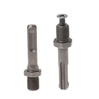 

12mm Thread Dia SDS Plus Round Shank Drill Chuck Adapter Connector Gray