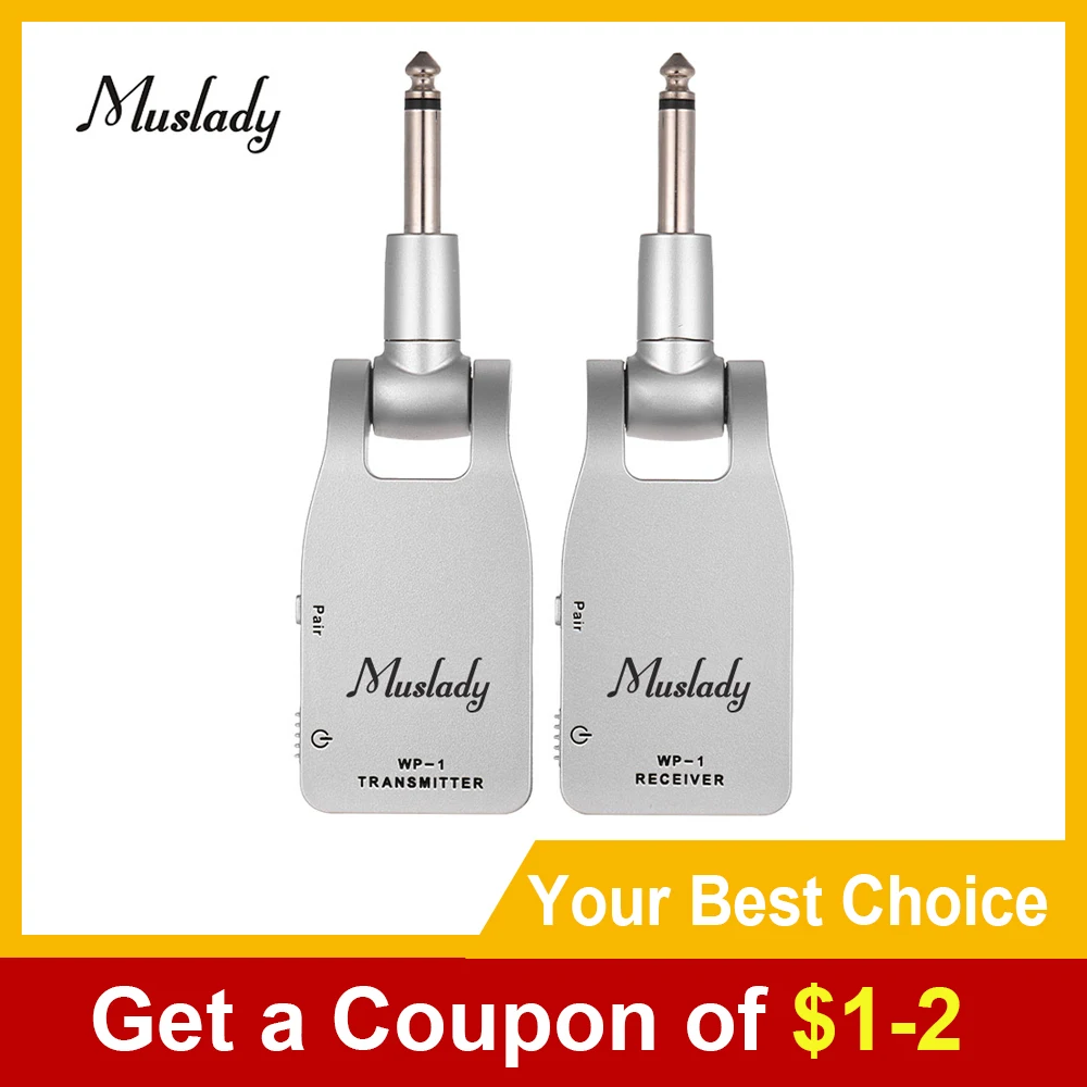 

2.4G Wireless Guitar System Transmitter & Receiver Built-in Rechargeable Lithium Battery 30M Transmission Range