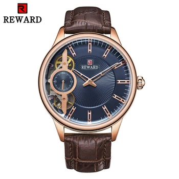 

REWARD Luxury Men Automatic Mechanical Watches Independent Second Pointer Self-Winding Man Casual Wristwatch Leather Sport Watch