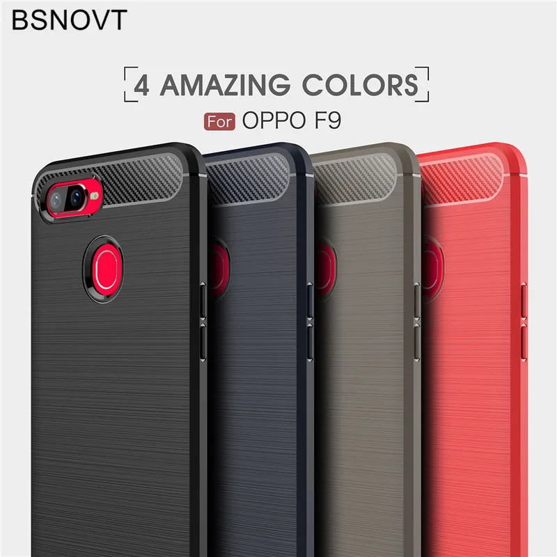 

BSNOVT OPPO F9 Case OPPO F9 2018 Cover Shockproof Silicone Brushed Phone Bumper Back Case For OPPO F9 Mobile Phone Fundas 6.3"[