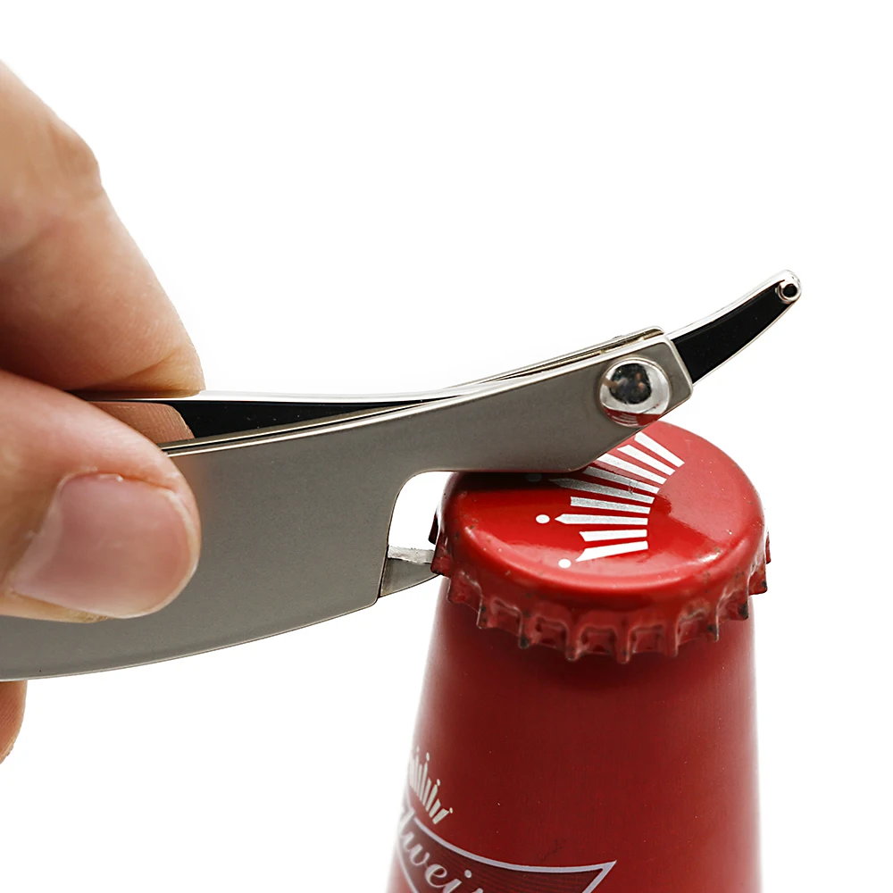 CestoMen Metal Foldable Beard Comb Multi Functional Pocket Travel Comb Men Stainless Steel Bottle Opener Mustache 3