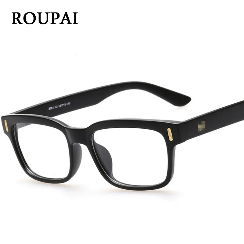 

ROUPAI Clear Glasses Frames Vintage Unisex Fashion Women Eyeglass Frame Eyewear Brand Designer Cheap Eyeglass Frames Men 8084