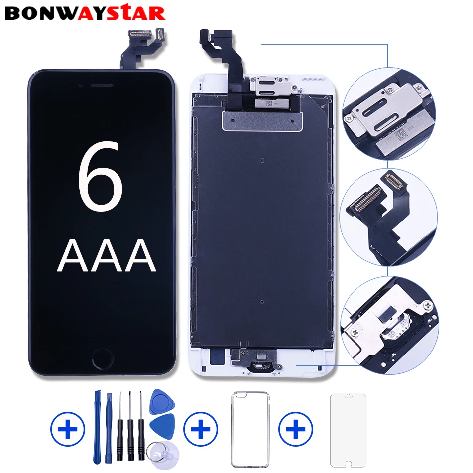 

Full assembly LCD Screen for iphone 6/6p/6s/6s plus lcd display Full Set LCD Touch Screen Digitizer Replacement+button+camera