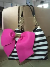 Fashion pink quilted bowknot women chain bags women handbag