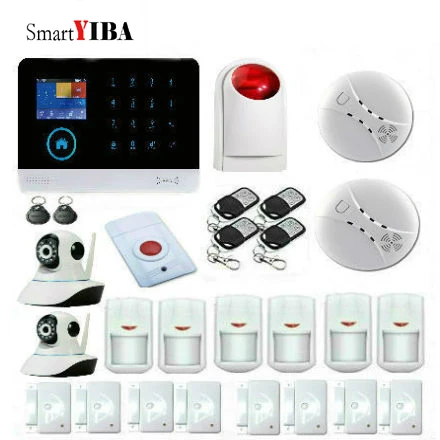 

SmartYIBA Compatible GPRS IOS Android APP Control Touch Keyboard Support Many Defense Zones work With IP Camera Alarm System