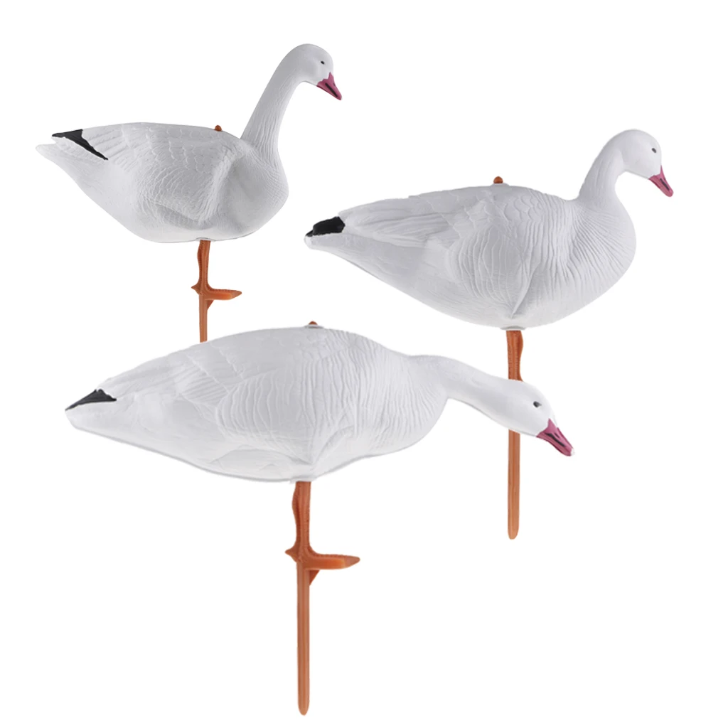 

1pcs White Artificial Goose Decoy Hunting Garden Decors Ornamental Bird Scarer for Hunting Gaming