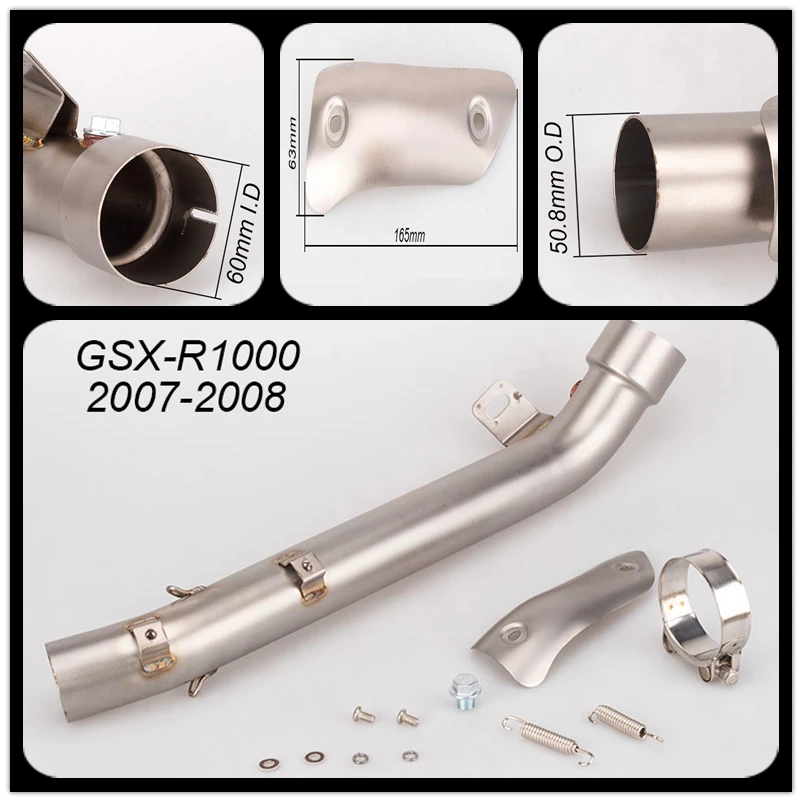 

Motorcycle Full System Exhaust Escape Slip On For suzuki GSXR1000 GSX R1000 GSXR 1000 Modified Middle Link Pipe 2006 - 2012