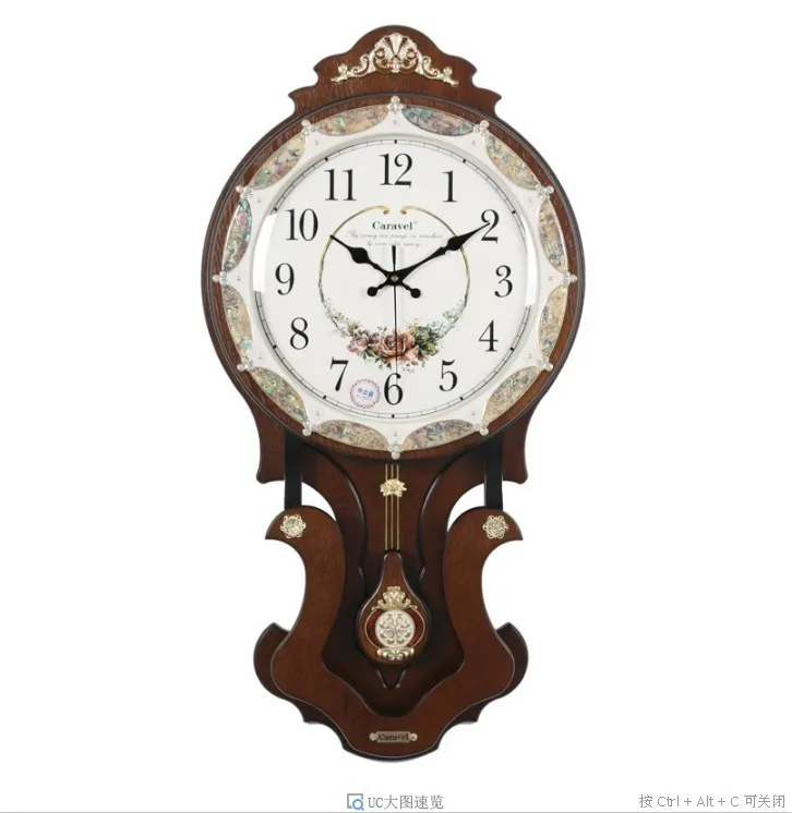 

TUDA Kailai watches creative fashion shell wood clock room European style of the ancient art of pendulum