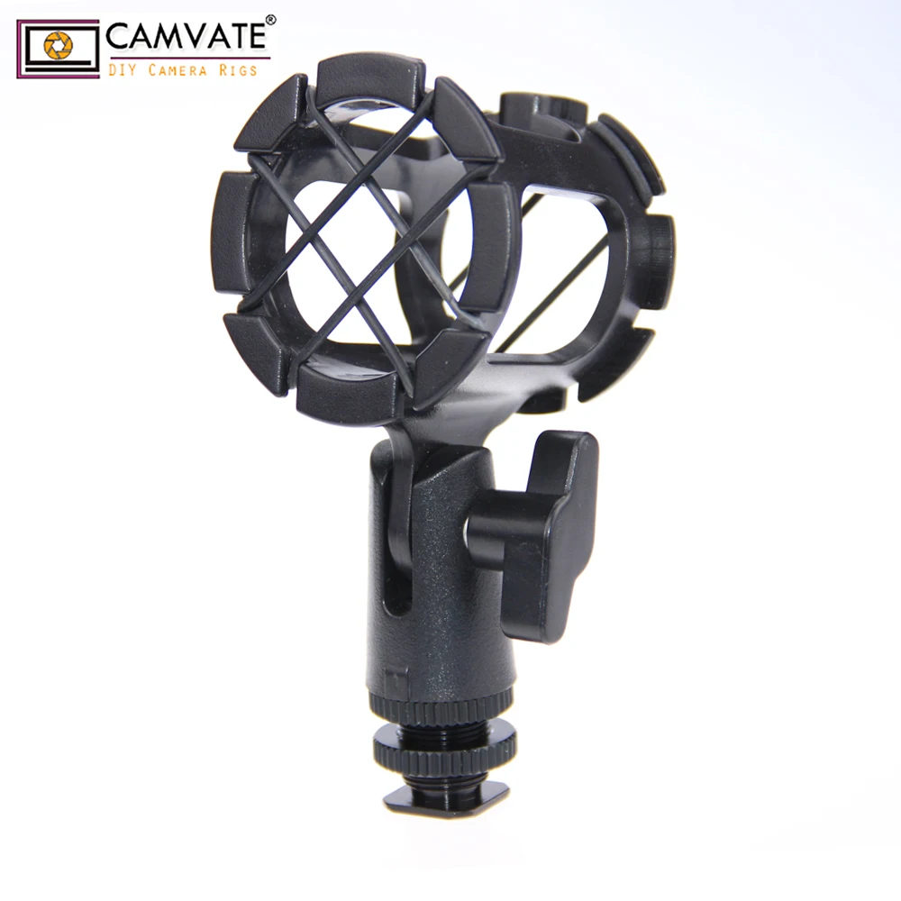 CAMVATE Camera Universal 90° Tilt Microphone Holder Bracket/Microphone Suspension Shock Mount With Cold Shoe Mount For Boompoles