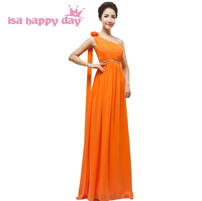 orange floor length sexy long chiffon 