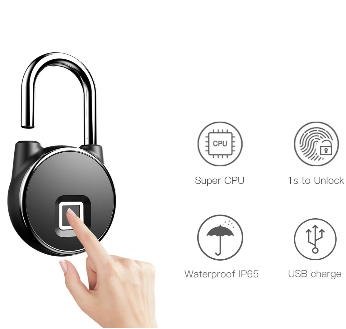 

Smart Fingerprint Padlock Electronic Keyless Biometric Fingerprint Padlock Locker Lock
