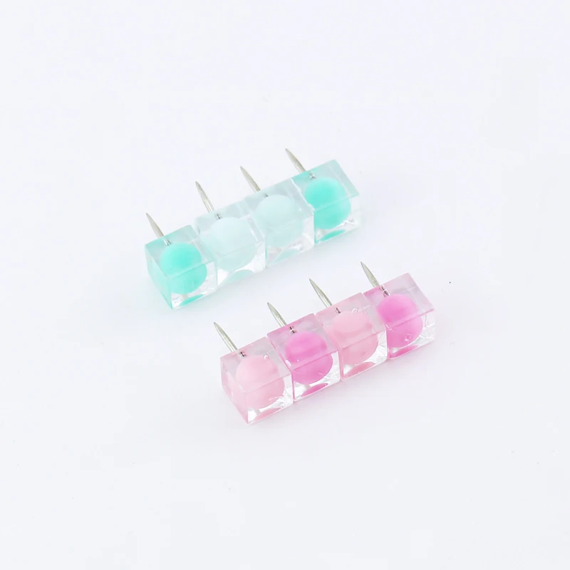 Transparent Color Thumbtack Plastic Push Pin for Photo Wall Soft Board Wood Cork Board map pins fashion creative-gift TUTU H0242 push pins