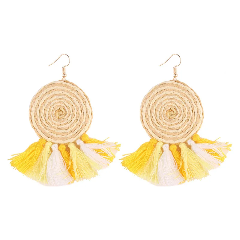 Europea De Moda Американа Tejida A Mano Dinamico circlo Piruleta Lindo Personalidad Borla Senoras Pendientes|Серьги-подвески|
