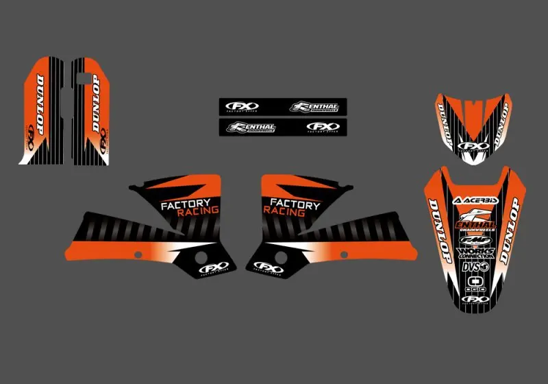Команда мотоцикл графические наклейки для KTM SX 125 250 380 1998 1999 2000 MXC 200 300 2002 400 520