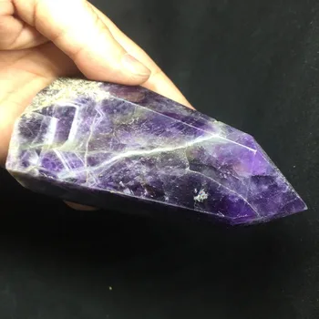 

noel 2019 crystal product natural amethyst healing point 374g Rough Stone Carved Wand