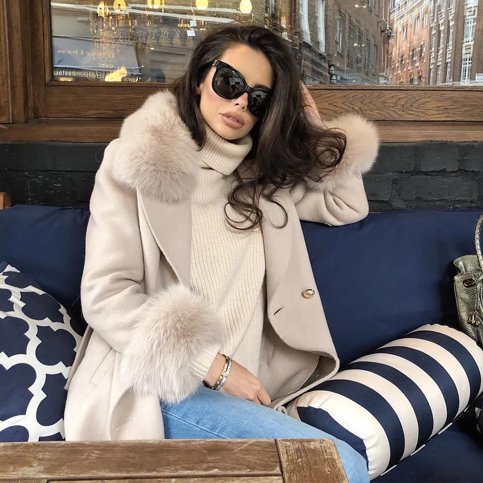Seamyla Новинка 2019 года модные женские туфли пальто для будущих мам с длинным рукавом шерсть Тонкий знаменитости вечерние партии пальт