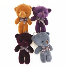 12cm Cute Bear Stuffed Plush Teddy Bear Keychain Stuffed Animals Teddy Bear Small Pendant Cute Plush