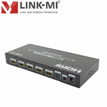 

LINK-MI SW41-ARC 44K HDMI Splitter 4x1 Switcher Extractor Toslink audio Converter 4 In 1 Out 5.1CH EDID Analog& Digital