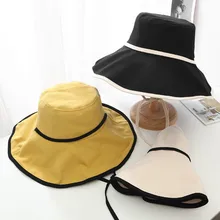 Модная летняя Солнцезащитная пляжная шляпа для рыбалки коттоновая Кепка Козырек Складная Солнцезащитная шляпа с широкими боковыми складками шляпа 40