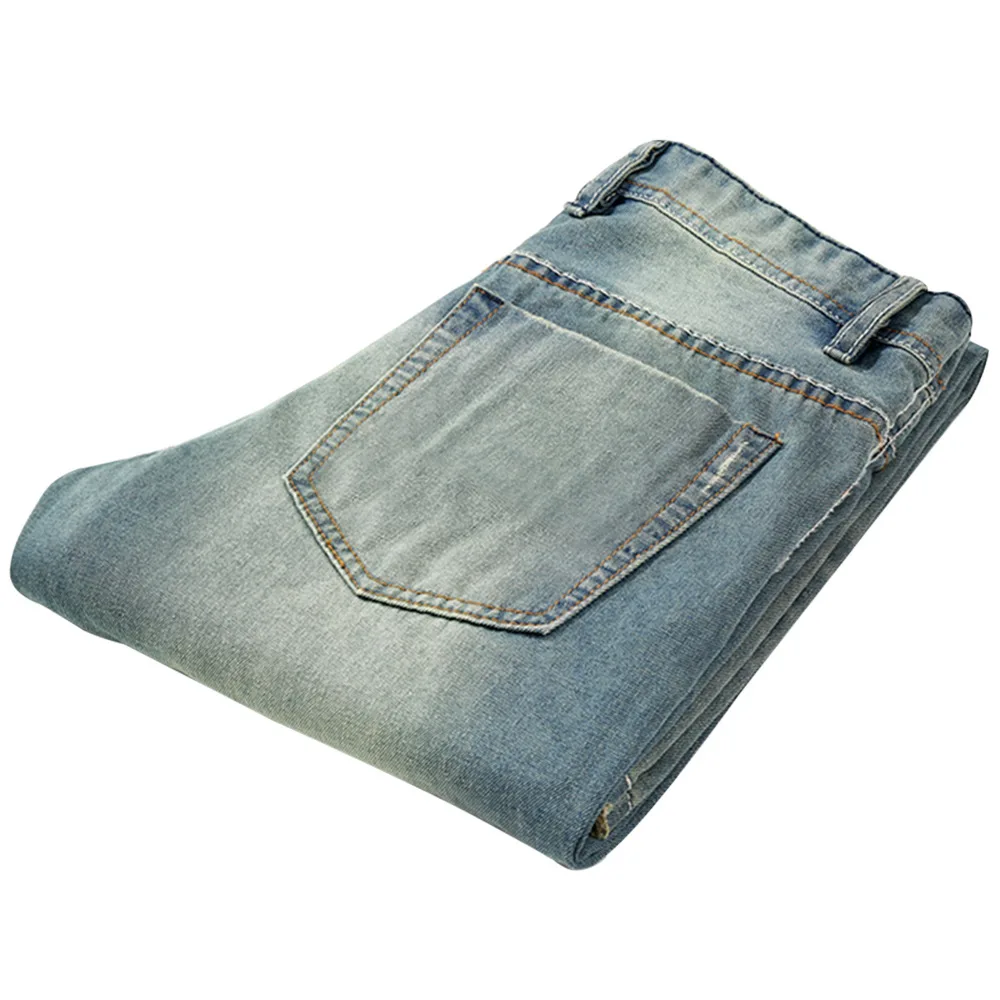 Gersri Европейский Американский стиль Популярные Модные джинсы с дырками известный бренд сплайсинговые джинсы Прямые мужские синие джинсы брюки мужские джинсы