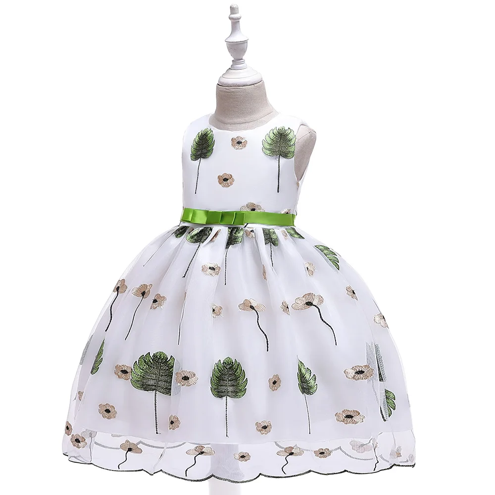 Fashion Girls Dress For Kids Embroidered Flowers Ball Gown Children Birthday Party Princess Dresses For Girls Clothes Prom Dress (4)