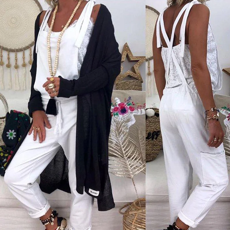 

Women's Dungarees Harem Strap Pants Loose Jumpsuit Baggy Trousers Overalls Pants