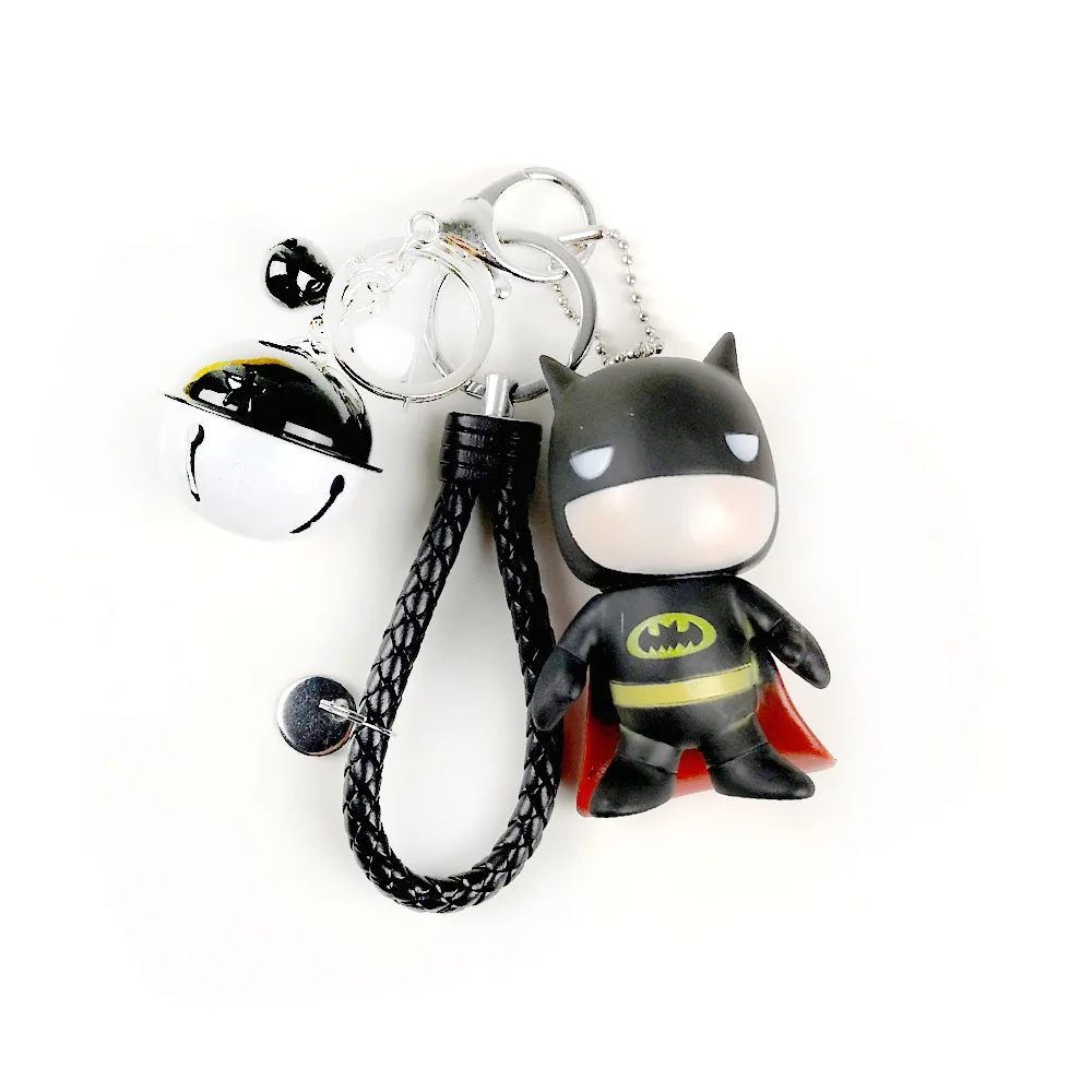

2019 3D Cartoon Figure PVC Marvel Avengers Keychain Cute Superhero Batman Spider Man Key Ring Kids Key Holder Trinket Gift
