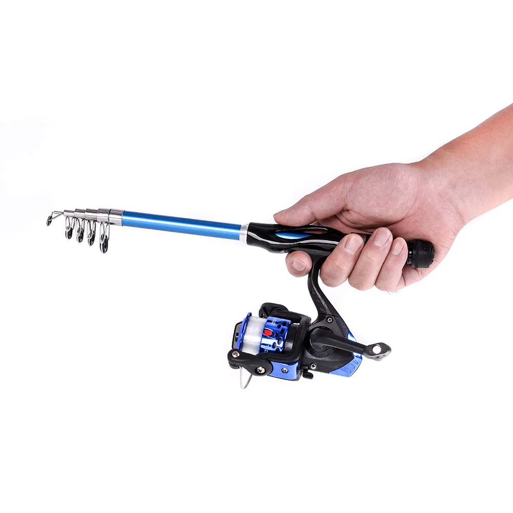Full Fishing Kits Fishing Rod And Reel Combo Telescopic Fishing Rod Spinning Reel Set with Hooks Soft Lures Barrel Swivels Bag Full Fishing Kits Fishing Rod And Reel Combo Telescopic Fishing Rod Spinning Reel Set with Hooks Soft Lures Barrel Swivels Bag
