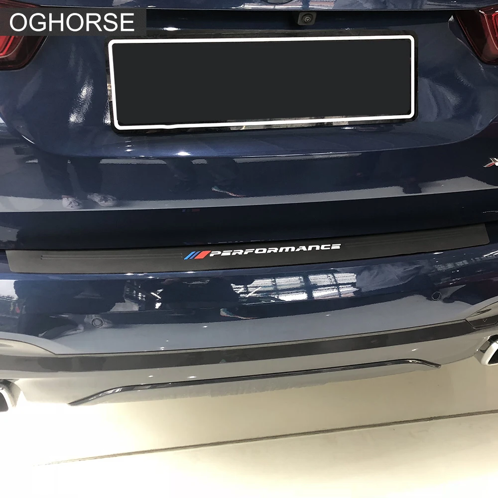 New Performance Rubber Car Rear Bumper Trim Guard Plate Scuff Protector Sticker Protection Cover For BMW X3 G01 2018 Accessories