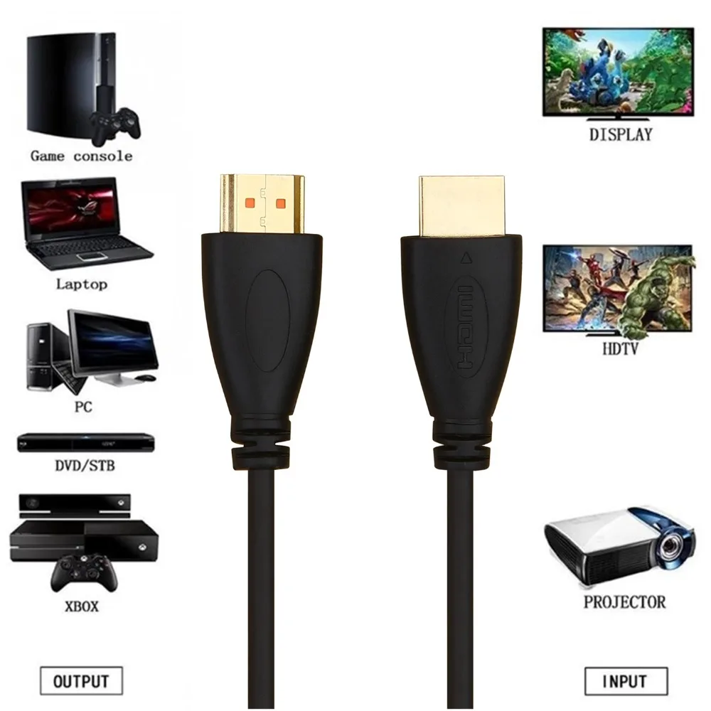 HDMI кабель 2,0 4K HDMI адаптер кабель «Папа-папа» 1 м 2 м 3 м 5 м 10 м кабель HDMI поддерживает Ethernet 1080p для HDTV lcd Xbox PS3 Xbox