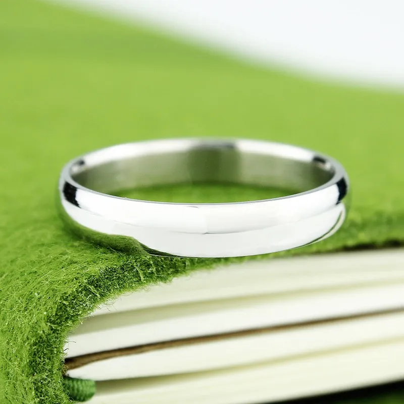Шириной 4 мм гладкой Титан Сталь кольцо Fine Jewelry ржавчины простой исчезают Для мужчин Для женщин пару колец для женские обручальные кольца