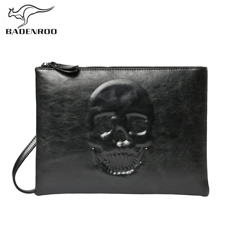 

Badenroo Skeleton Male Clutch Bag Brand Large Capacity Casual Leisure Leather Hand Bags Business Man Embossed Day Clutches Purse
