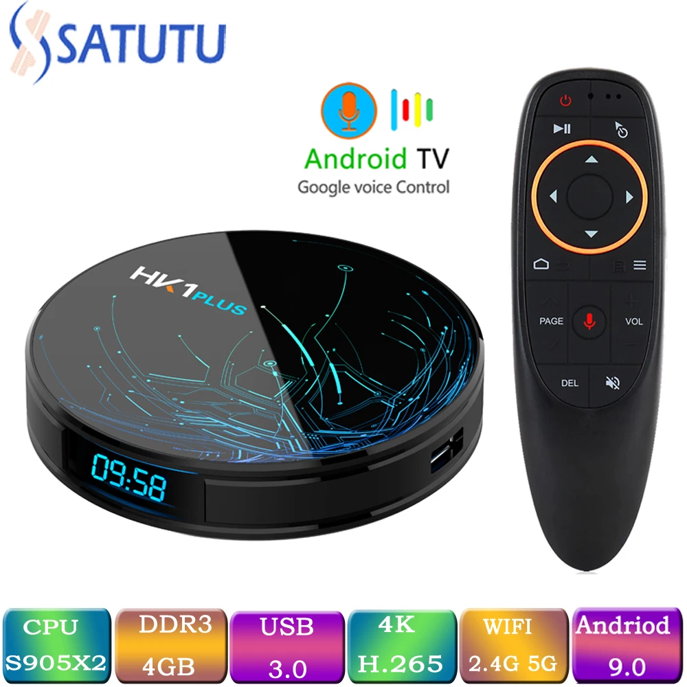 

HK1 PLUS Smart TV BOX Android 9.0 Set Top Box 4K Mi ni Tv Box 4gb 32gb 64gb Quad Core media player Support IPTV PK X96 MINI H96