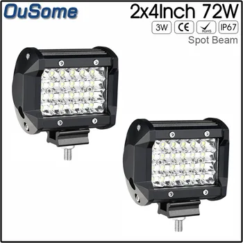 

2 pack 4inch 72W square long life IP67 waterproof dustproof 4x4 off road car spot 12v truck work led light