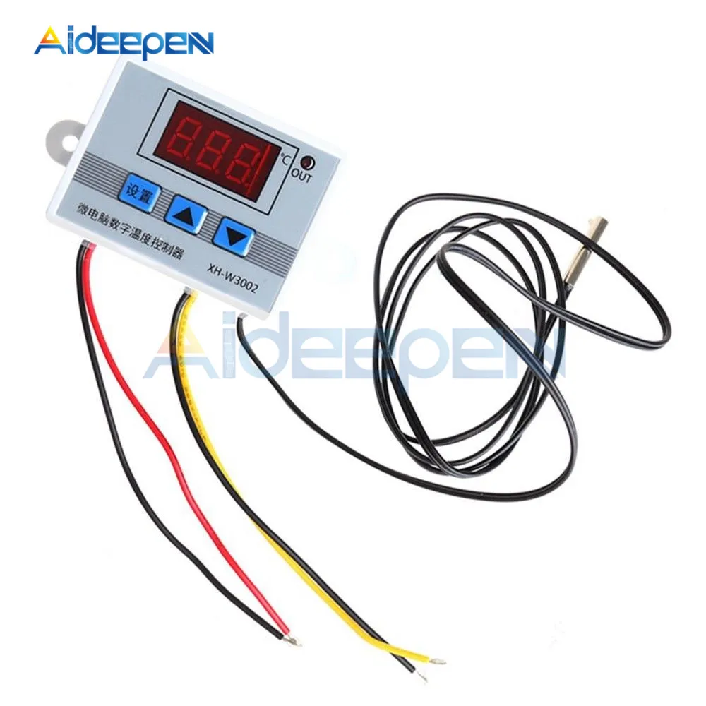 

W3002 12V 10A LED Digital Temperature Controller Thermostat Thermoregulator Sensor Meter Fridge Water Heating Cooling 1M Probe