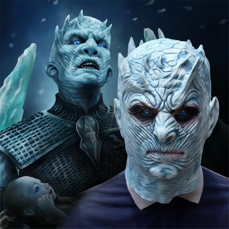 

arch-villian Game of Thrones Night's King Solid 3D Latex Masks Cosplay Halloween Mask For Adults Throne Costume Party