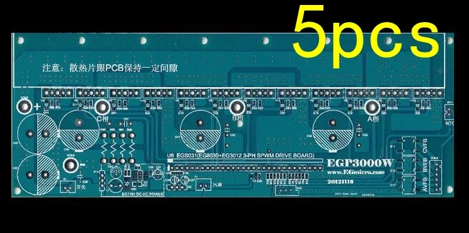 5 шт. EGP3000W трехфазный инвертор Чистая синусоида плата питания PCB пустая плата EG8030 для DIY