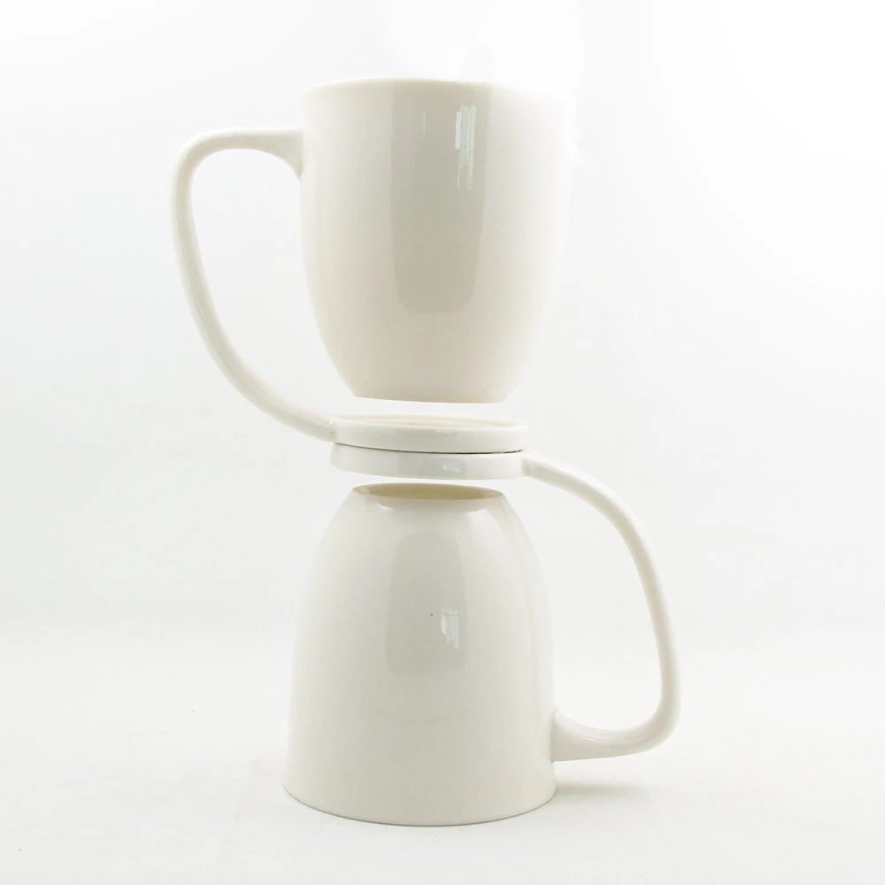 1piece Porcelain Coffee Mug With Built It Coaster Elegant Coasterless Drifting All In One Hanging Mugs Aliexpress 1piece Porcelain Coffee Mug With Built