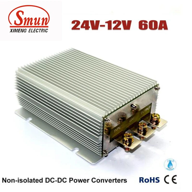 

24VDC to 12VDC 60A 720W Step Down DC-DC Converter Car Power Supply With CE RoHS Approved