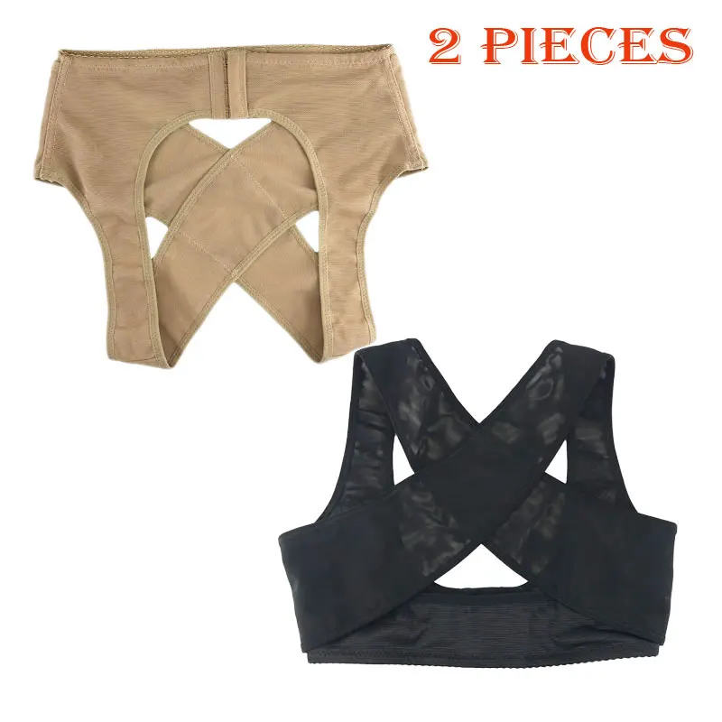 

2pieces posture corrector back corset support belt back pain exercises corset back adjuster posture corrector rectify shoulder