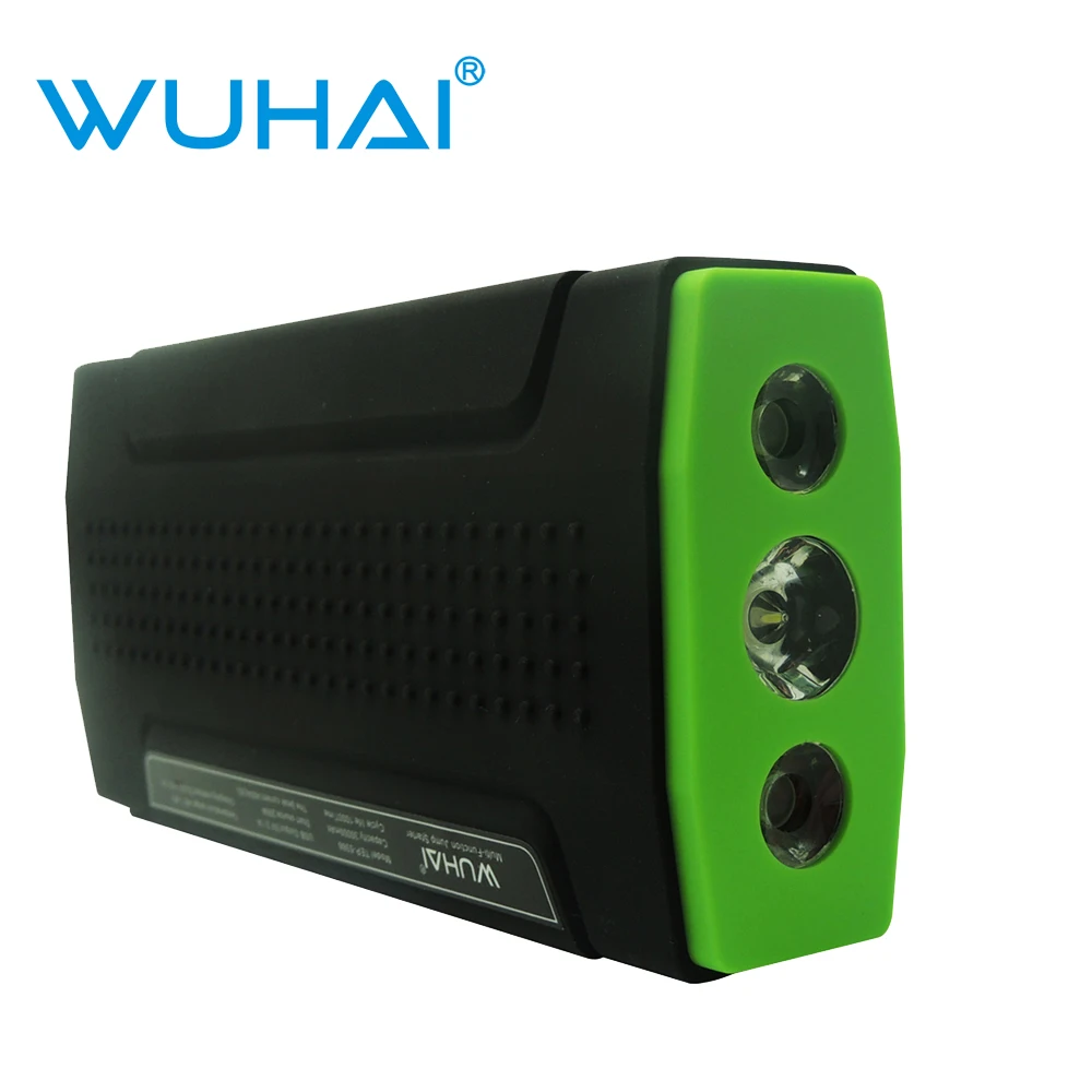 Cheapest Price WUHAI car jump starter auto vehicle motorcycle emergency battery jumper start power bank for iPad/iPhone phone laptop tablet pc
